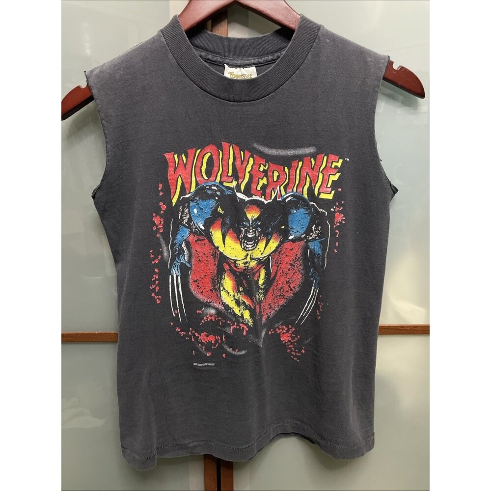 Marvel Wolverine Vintage 1993 Comics Cut Off T-Shirt Size L Single Stitch Black